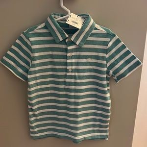 Teal and white striped polo. Never worn, NWT. Boys Size 5.